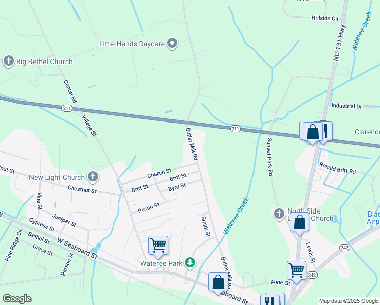 map of restaurants, bars, coffee shops, grocery stores, and more near 1110 Butler Mill Road in Bladenboro
