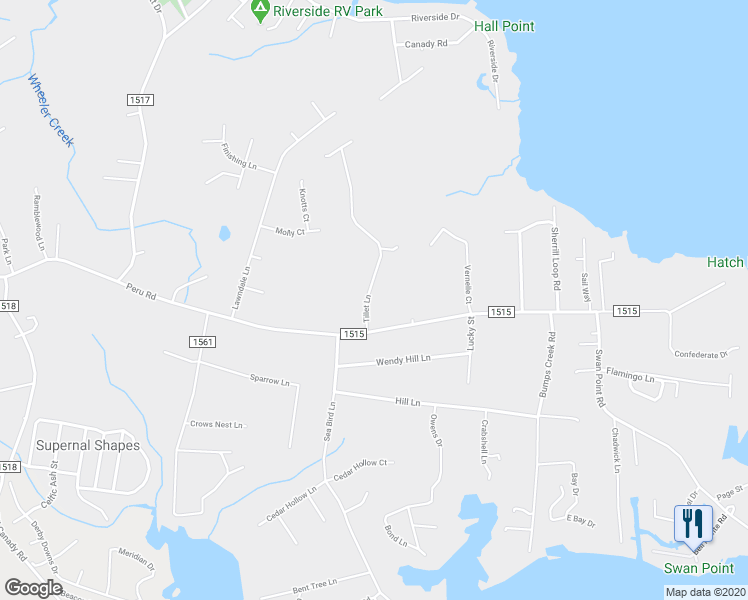 map of restaurants, bars, coffee shops, grocery stores, and more near 113 Minute Ln in Sneads Ferry