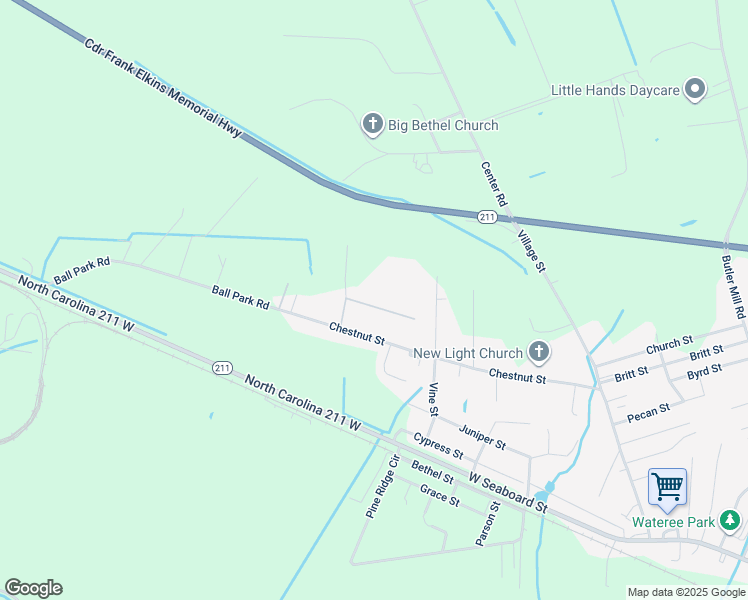 map of restaurants, bars, coffee shops, grocery stores, and more near 63 Home Run Drive in Bladenboro