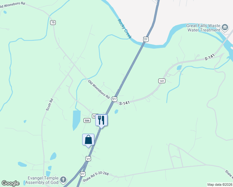 map of restaurants, bars, coffee shops, grocery stores, and more near 3245 Ridgeway Road in Great Falls