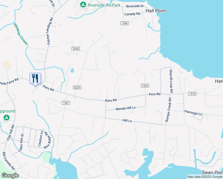 map of restaurants, bars, coffee shops, grocery stores, and more near 117 Tillett Lane in Sneads Ferry