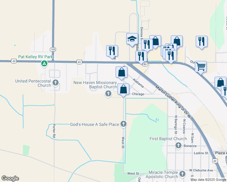 map of restaurants, bars, coffee shops, grocery stores, and more near 101 Meadowbrook in Helena-West Helena