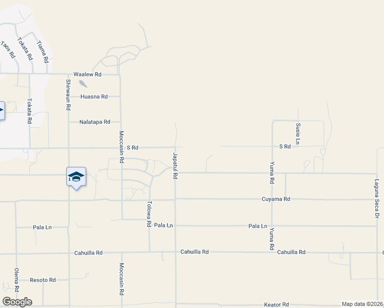 map of restaurants, bars, coffee shops, grocery stores, and more near 24164 Shoshone Road in Apple Valley