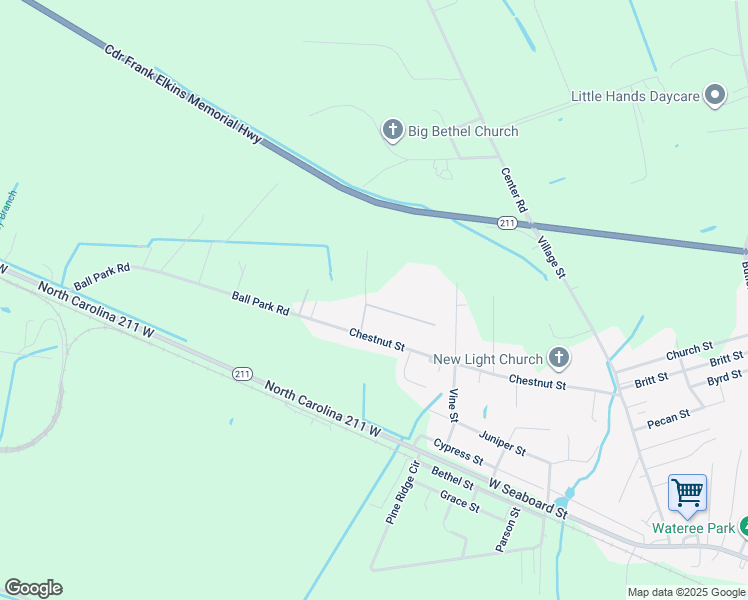 map of restaurants, bars, coffee shops, grocery stores, and more near 15 Home Run Drive in Bladenboro
