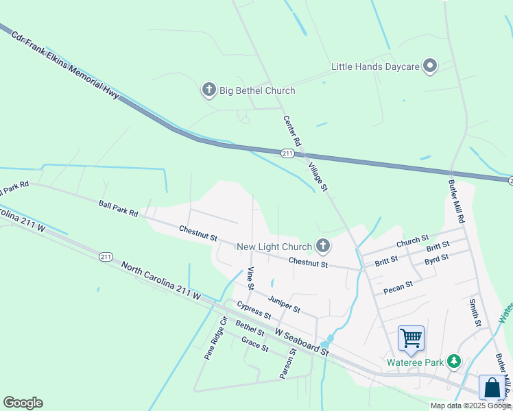 map of restaurants, bars, coffee shops, grocery stores, and more near 154 Tower Lane in Bladenboro
