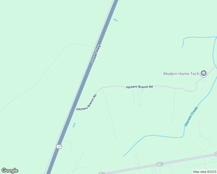 map of restaurants, bars, coffee shops, grocery stores, and more near 232 Pilchers Branch Road in Holly Ridge