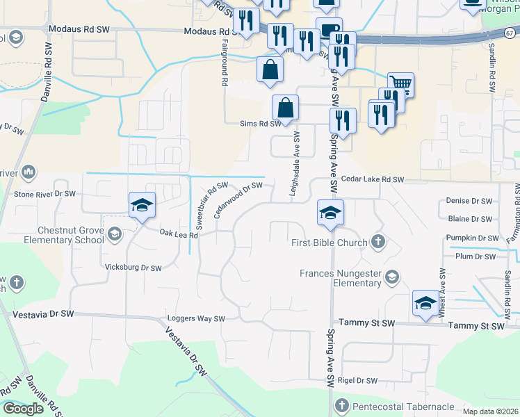 map of restaurants, bars, coffee shops, grocery stores, and more near 3201 Trenton Place in Decatur