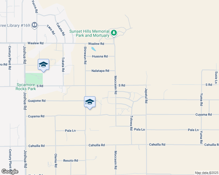 map of restaurants, bars, coffee shops, grocery stores, and more near 23890 Tocaloma Road in Apple Valley