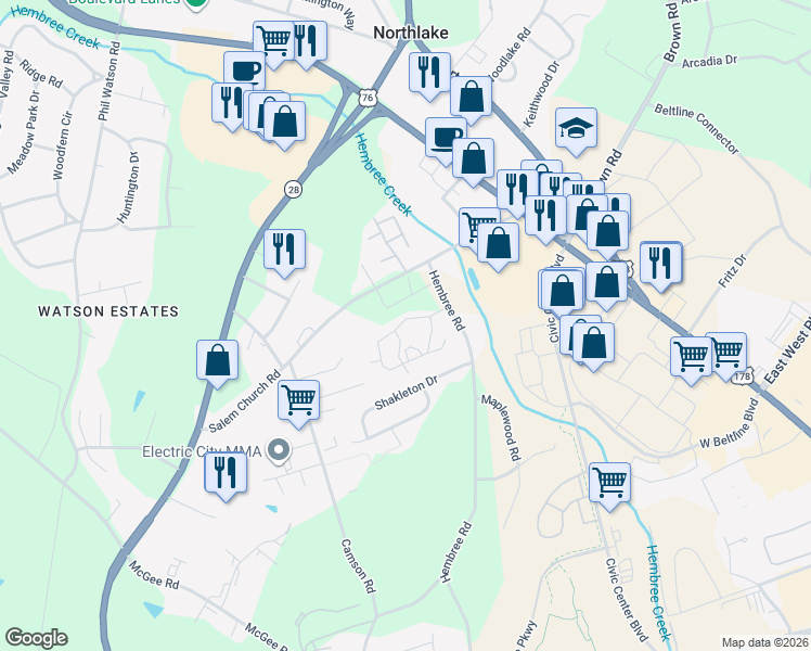 map of restaurants, bars, coffee shops, grocery stores, and more near 514 Allison Circle in Anderson