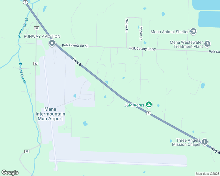 map of restaurants, bars, coffee shops, grocery stores, and more near Arkansas 8 in Mena
