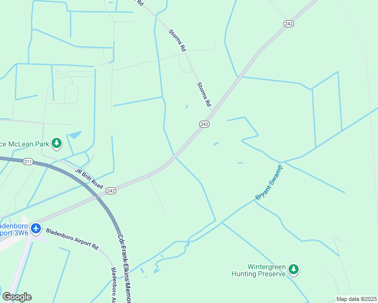 map of restaurants, bars, coffee shops, grocery stores, and more near 11787 North Carolina 242 in Bladenboro