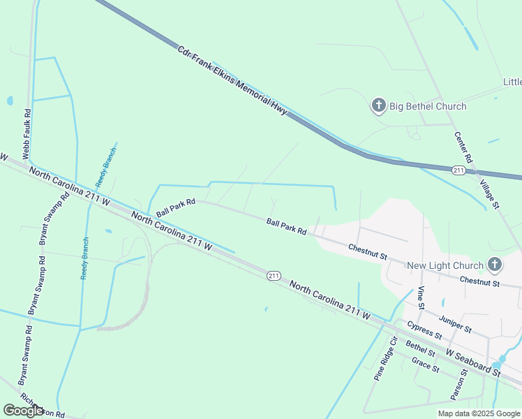 map of restaurants, bars, coffee shops, grocery stores, and more near 395 Ball Park Road in Bladenboro