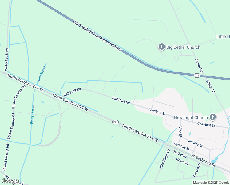 map of restaurants, bars, coffee shops, grocery stores, and more near Infield Drive in Bladenboro