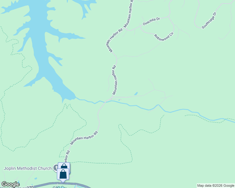 map of restaurants, bars, coffee shops, grocery stores, and more near 24 Harbor Oaks Lane in Mount Ida