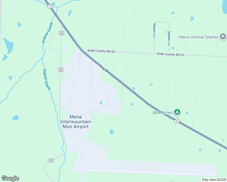 map of restaurants, bars, coffee shops, grocery stores, and more near 2891 Arkansas 8 in Mena