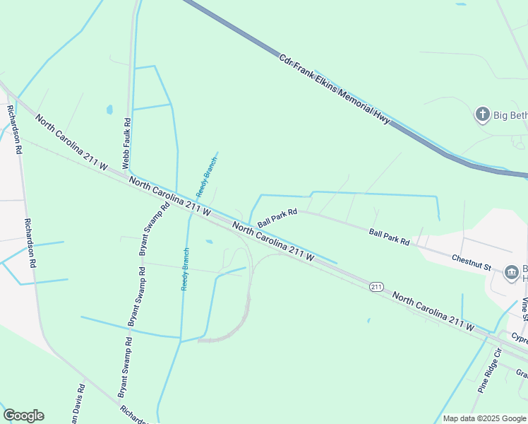 map of restaurants, bars, coffee shops, grocery stores, and more near 65 Ball Park Road in Bladenboro