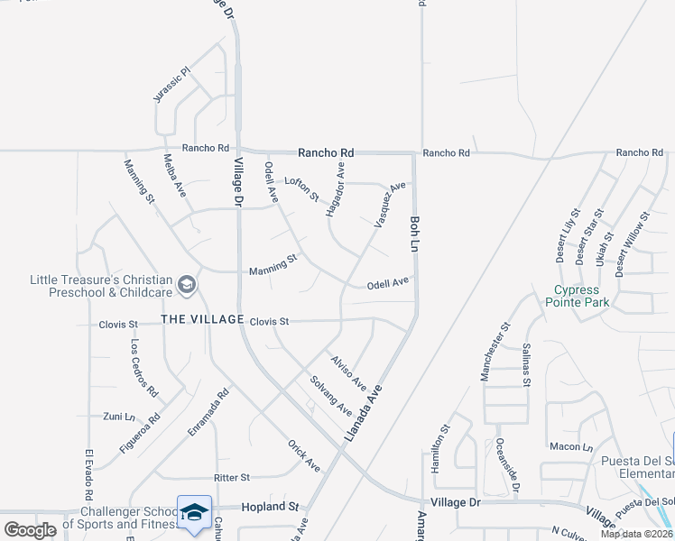 map of restaurants, bars, coffee shops, grocery stores, and more near 16597 Odell Avenue in Victorville