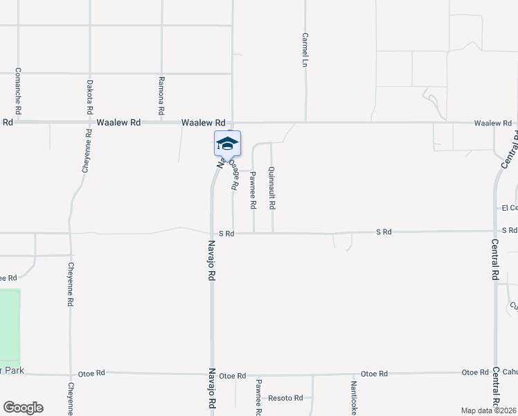 map of restaurants, bars, coffee shops, grocery stores, and more near 16569 Pawnee Road in Apple Valley