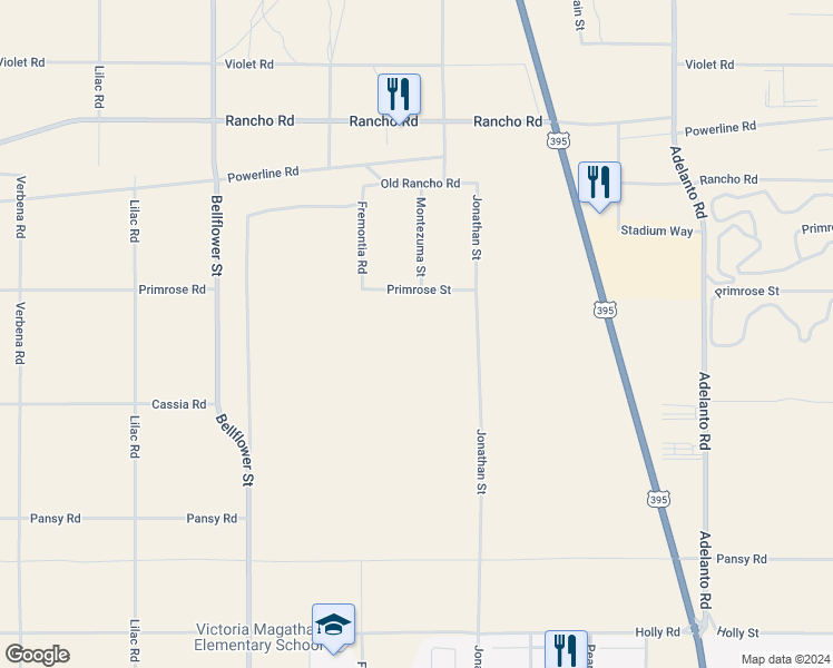 map of restaurants, bars, coffee shops, grocery stores, and more near Jonathan Street in El Mirage