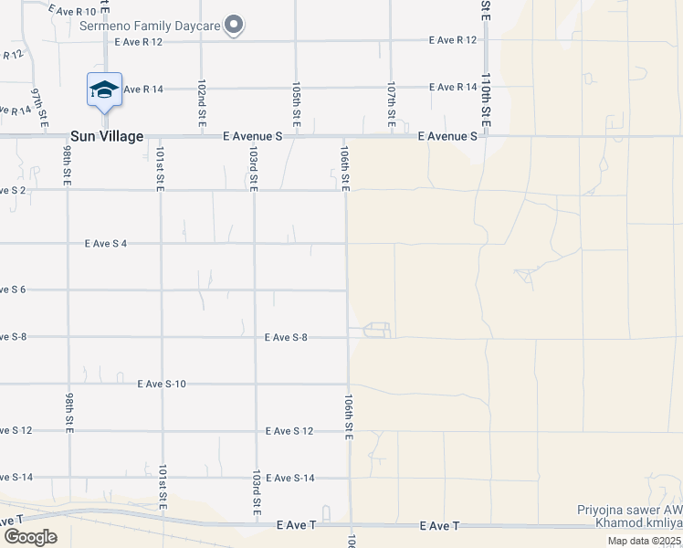 map of restaurants, bars, coffee shops, grocery stores, and more near 36923 106th Street East in Littlerock