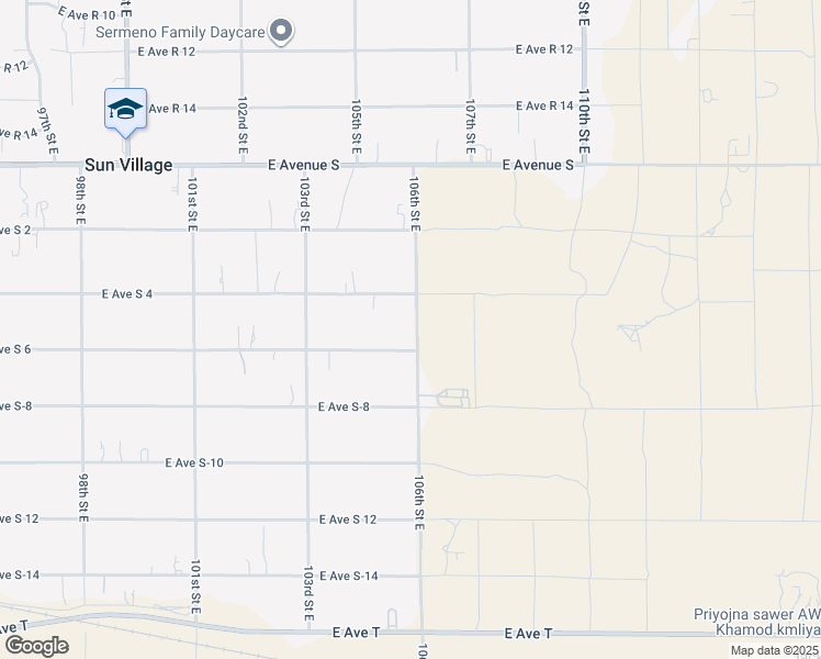 map of restaurants, bars, coffee shops, grocery stores, and more near 36923 106th Street East in Littlerock