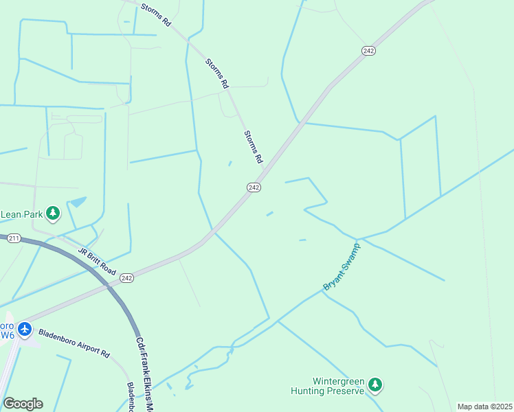 map of restaurants, bars, coffee shops, grocery stores, and more near North Carolina 242 Highway South in Bladenboro