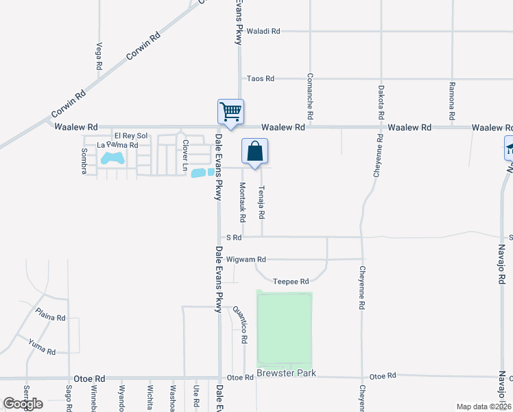 map of restaurants, bars, coffee shops, grocery stores, and more near 16594 Tenaja Road in Apple Valley