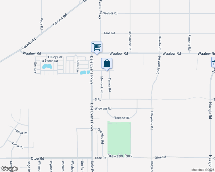 map of restaurants, bars, coffee shops, grocery stores, and more near 16594 Tenaja Road in Apple Valley