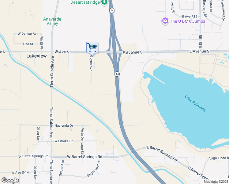 map of restaurants, bars, coffee shops, grocery stores, and more near West Avenue South 4 in Palmdale