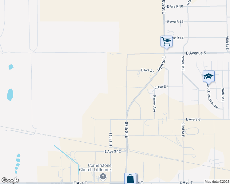 map of restaurants, bars, coffee shops, grocery stores, and more near East Avenue South 4 in Los Angeles County