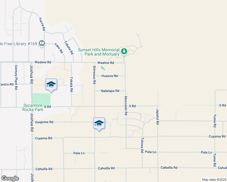 map of restaurants, bars, coffee shops, grocery stores, and more near 26181 Nalatapa Road in Apple Valley