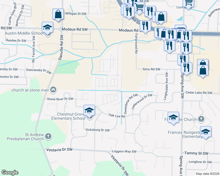 map of restaurants, bars, coffee shops, grocery stores, and more near 1530 Berkley Street Southwest in Decatur