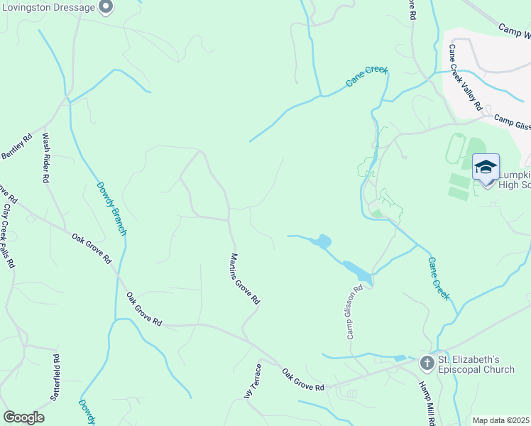 map of restaurants, bars, coffee shops, grocery stores, and more near 100 Falls Mountain Drive in Dahlonega