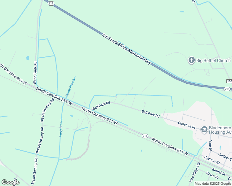 map of restaurants, bars, coffee shops, grocery stores, and more near 205 Ball Park Rd in Bladenboro
