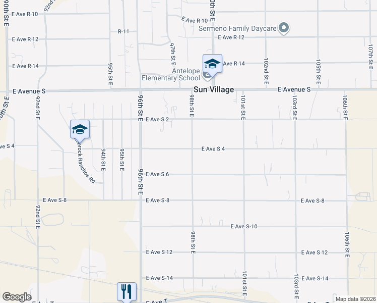 map of restaurants, bars, coffee shops, grocery stores, and more near 9756 East Avenue South 4 in Littlerock