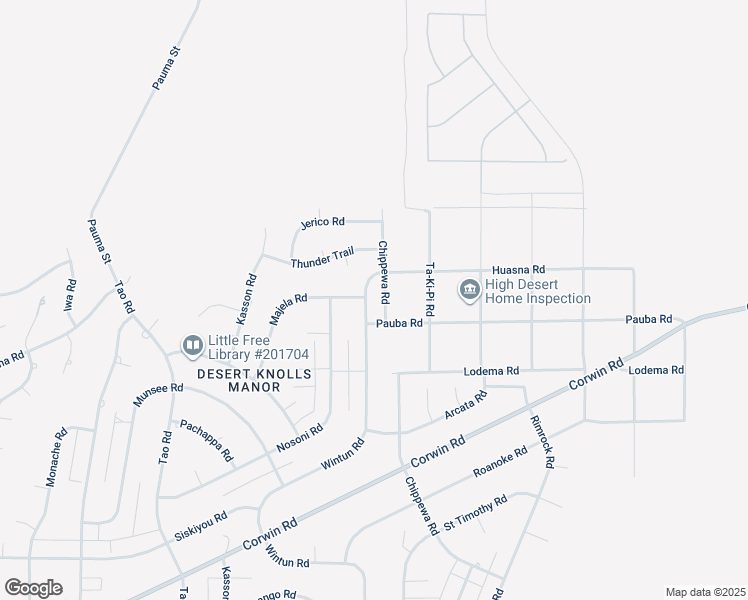 map of restaurants, bars, coffee shops, grocery stores, and more near 16635 Wintun Road in Apple Valley