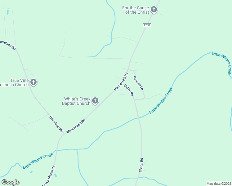 map of restaurants, bars, coffee shops, grocery stores, and more near 5905 Mercer Mill Brown Marsh Road in Clarkton
