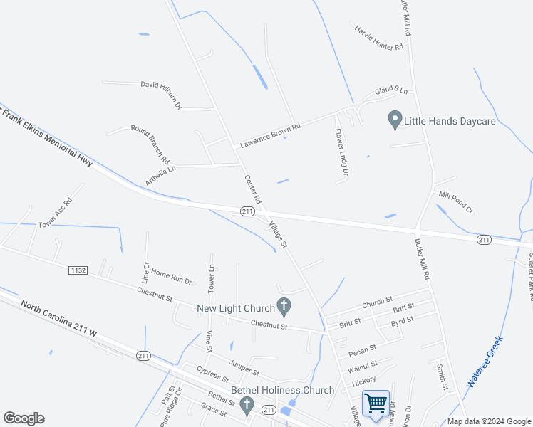 map of restaurants, bars, coffee shops, grocery stores, and more near North Carolina 211 in Bladenboro