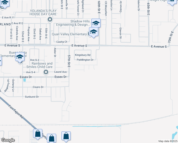 map of restaurants, bars, coffee shops, grocery stores, and more near 36954 Earls Court in Palmdale