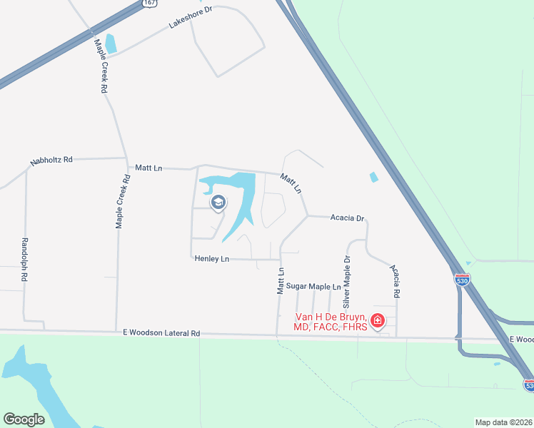 map of restaurants, bars, coffee shops, grocery stores, and more near 21458 Crab Apple Circle in Hensley