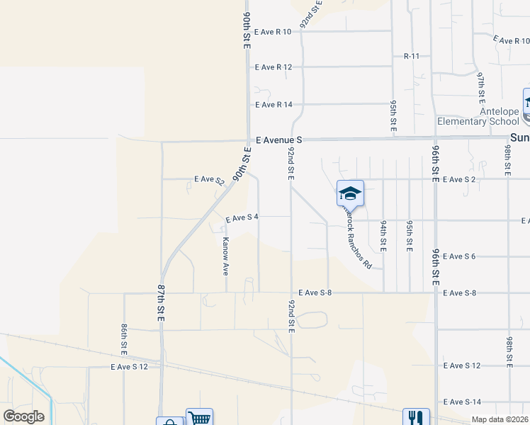 map of restaurants, bars, coffee shops, grocery stores, and more near 9175 East Avenue South 4 in Littlerock
