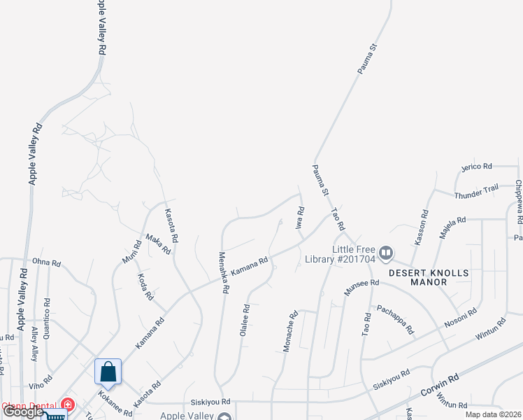 map of restaurants, bars, coffee shops, grocery stores, and more near 16690 Menahka Road in Apple Valley