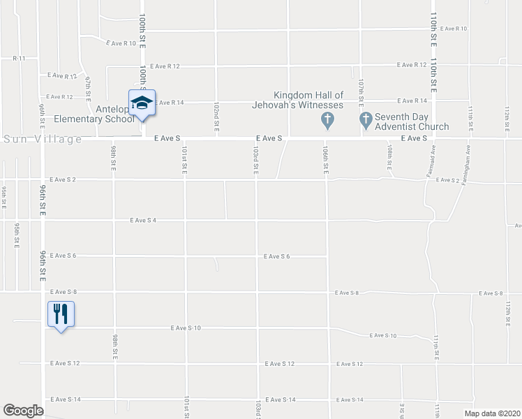 map of restaurants, bars, coffee shops, grocery stores, and more near 10303 East Avenue S4 in Littlerock