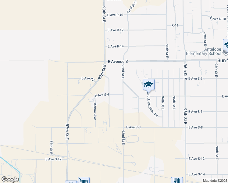 map of restaurants, bars, coffee shops, grocery stores, and more near 9181 East Avenue South 4 in Littlerock