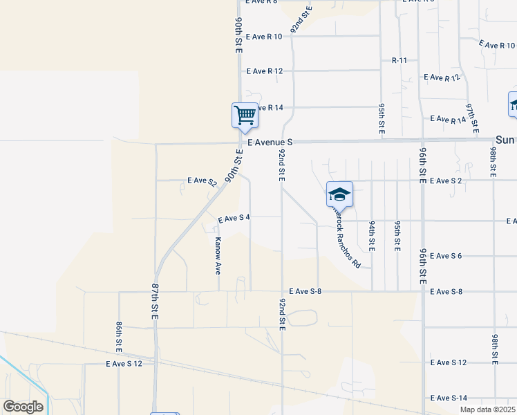 map of restaurants, bars, coffee shops, grocery stores, and more near 9175 East Avenue S4 in Littlerock