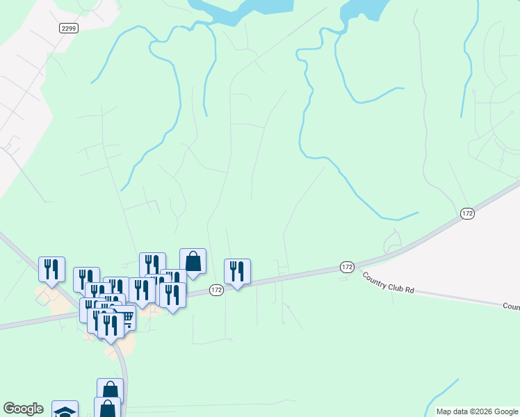 map of restaurants, bars, coffee shops, grocery stores, and more near 2105 North Carolina 172 in Sneads Ferry