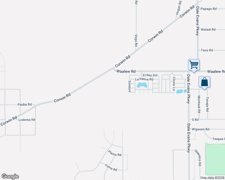 map of restaurants, bars, coffee shops, grocery stores, and more near Sombra in Apple Valley