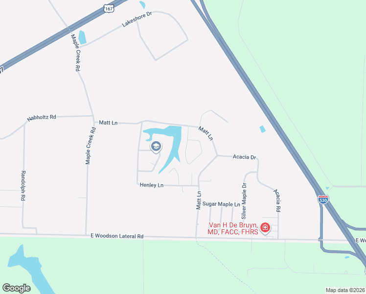 map of restaurants, bars, coffee shops, grocery stores, and more near 21458 Crab Apple Circle in Hensley