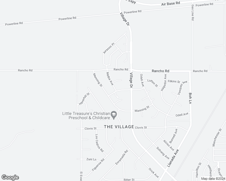 map of restaurants, bars, coffee shops, grocery stores, and more near 16750 Melba Avenue in Victorville