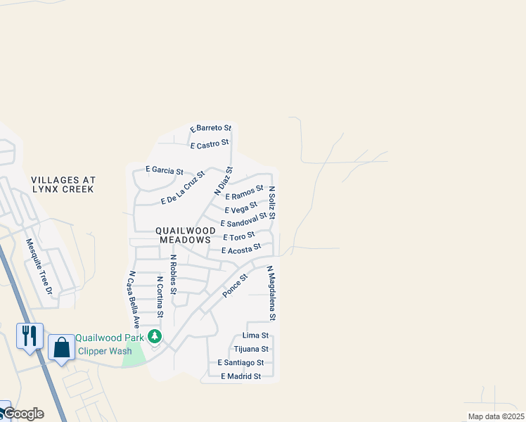 map of restaurants, bars, coffee shops, grocery stores, and more near 13088 East Sandoval Street in Prescott Valley